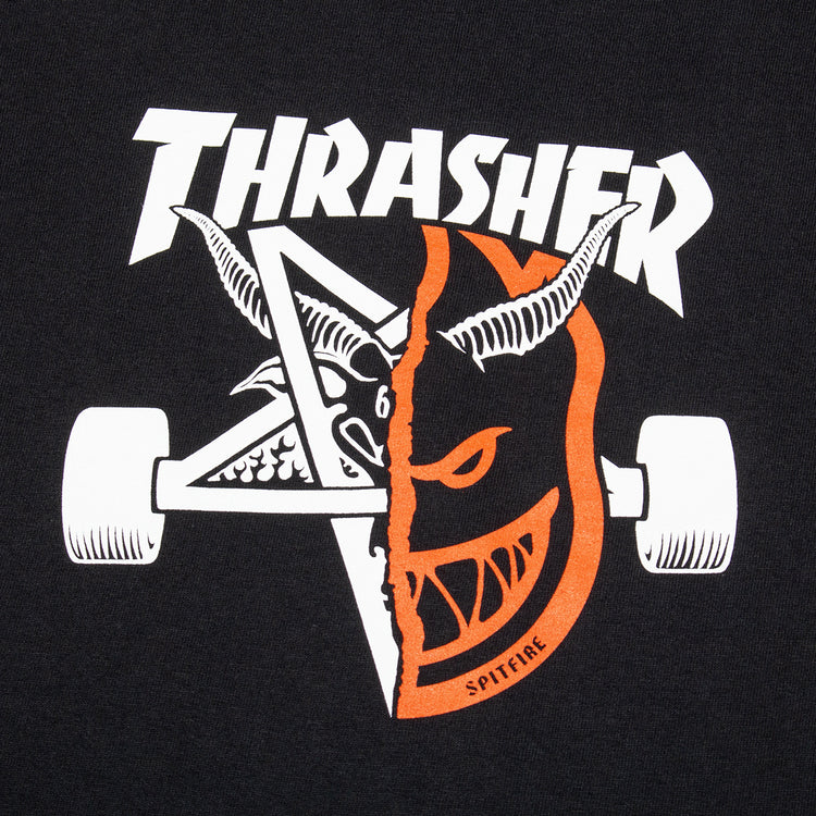 Thrasher - Thrash &amp; Burn x Spitfire T-Shirt
Color : Black
Materials : 100% Cotton