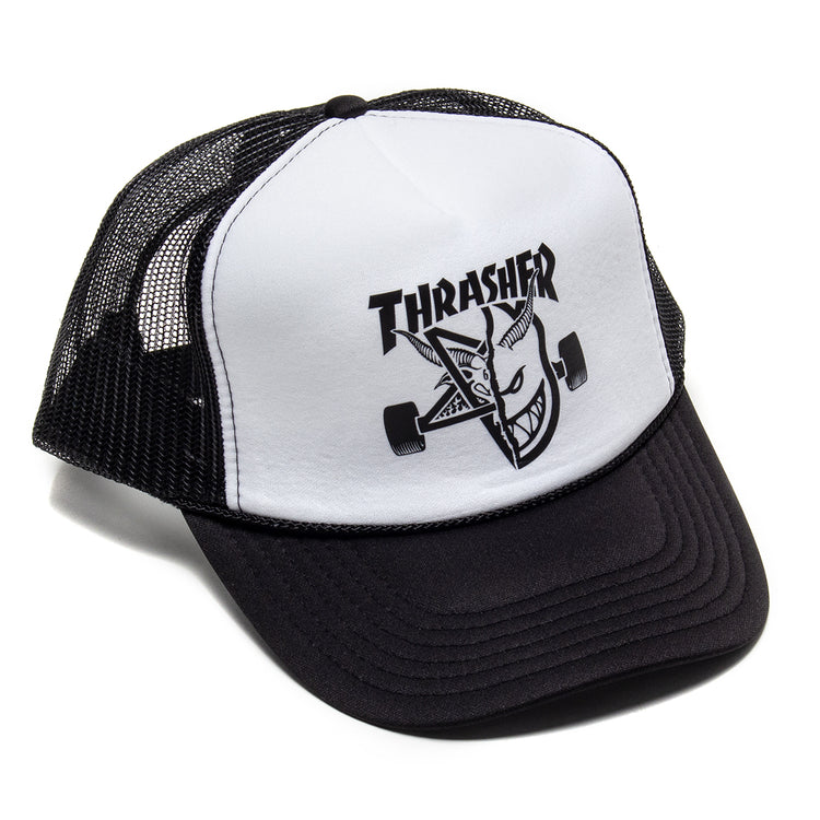 Thrasher - Thrash &amp; Burn Trucker Hat
Color : Black / White
Materials : 100% Acrylic