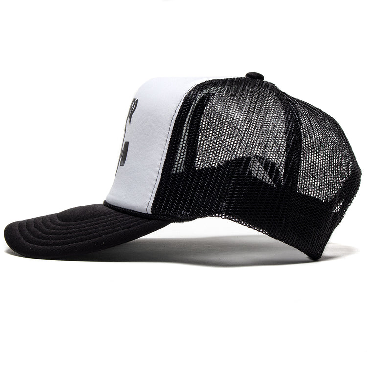 Thrasher - Thrash &amp; Burn Trucker Hat
Color : Black / White
Materials : 100% Acrylic