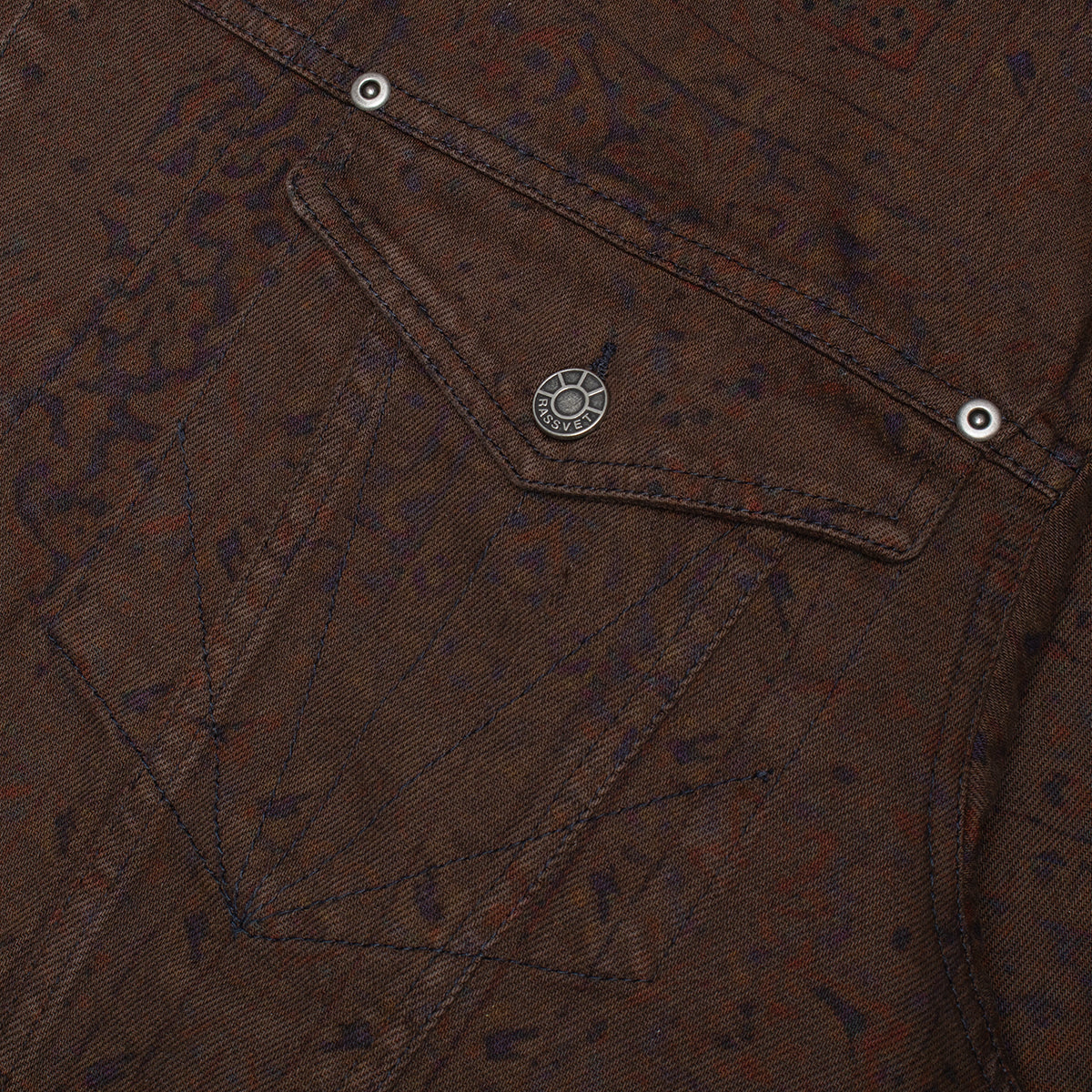 Rassvet - Sun Dyed Allover Printed Denim Jacket
Color : Multi