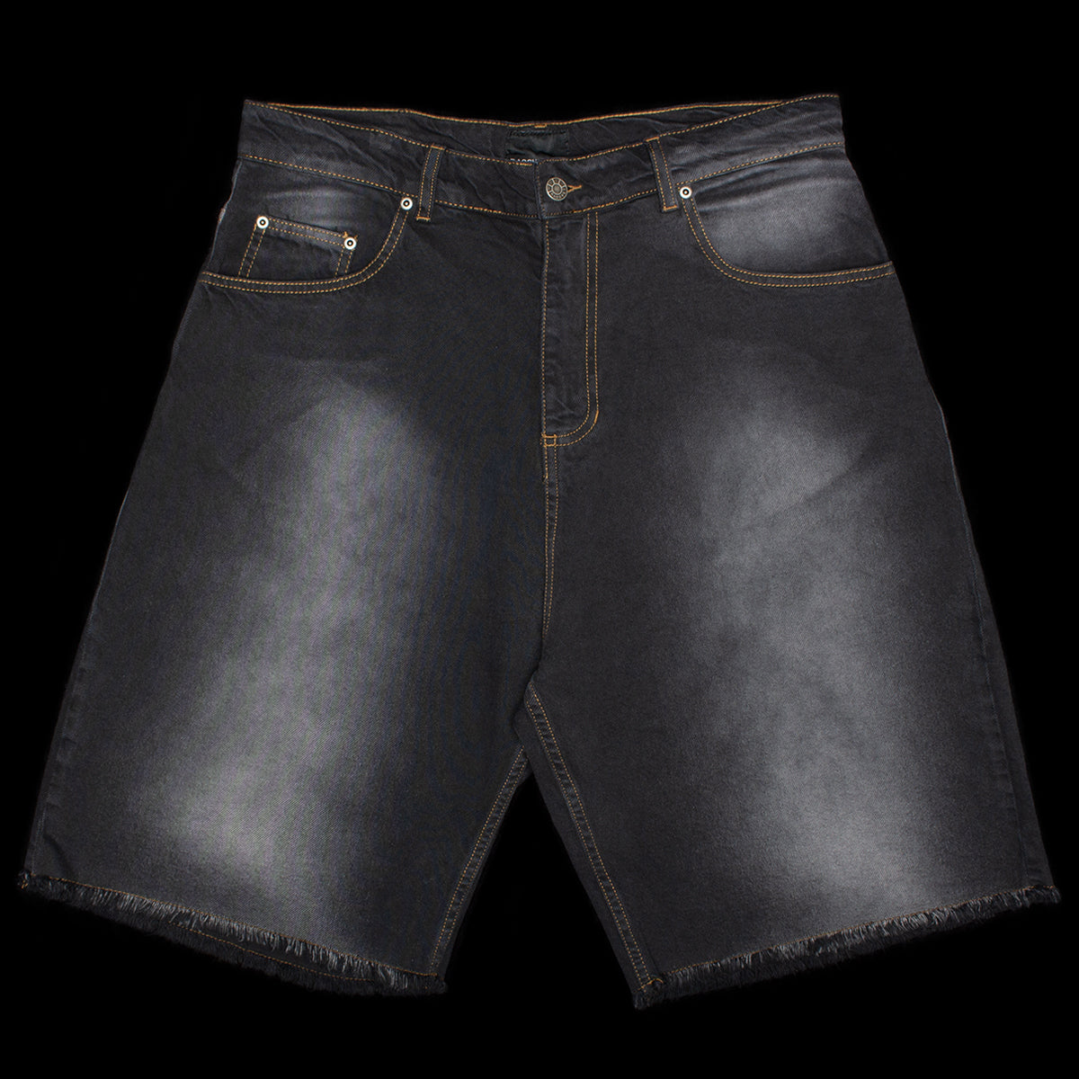 Rassvet - Sun Dyed Baggy Denim Shorts
Color : Black