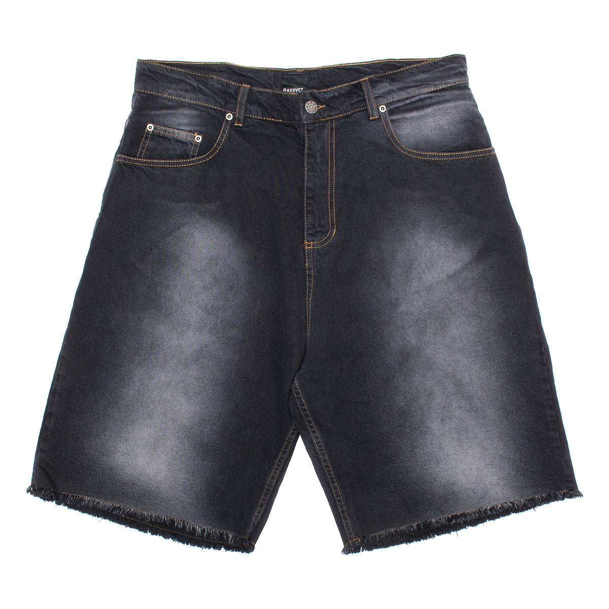 Rassvet - Sun Dyed Baggy Denim Shorts
Color : Black