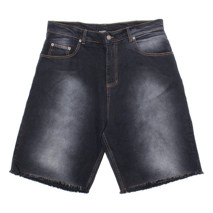 Rassvet - Sun Dyed Baggy Denim Shorts
Color : Black