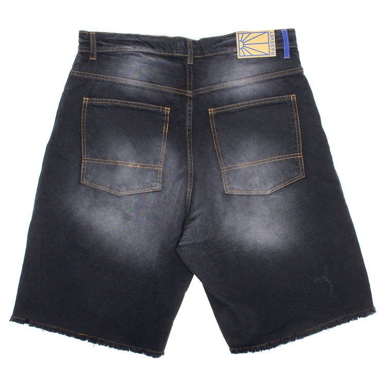 Rassvet - Sun Dyed Baggy Denim Shorts
Color : Black