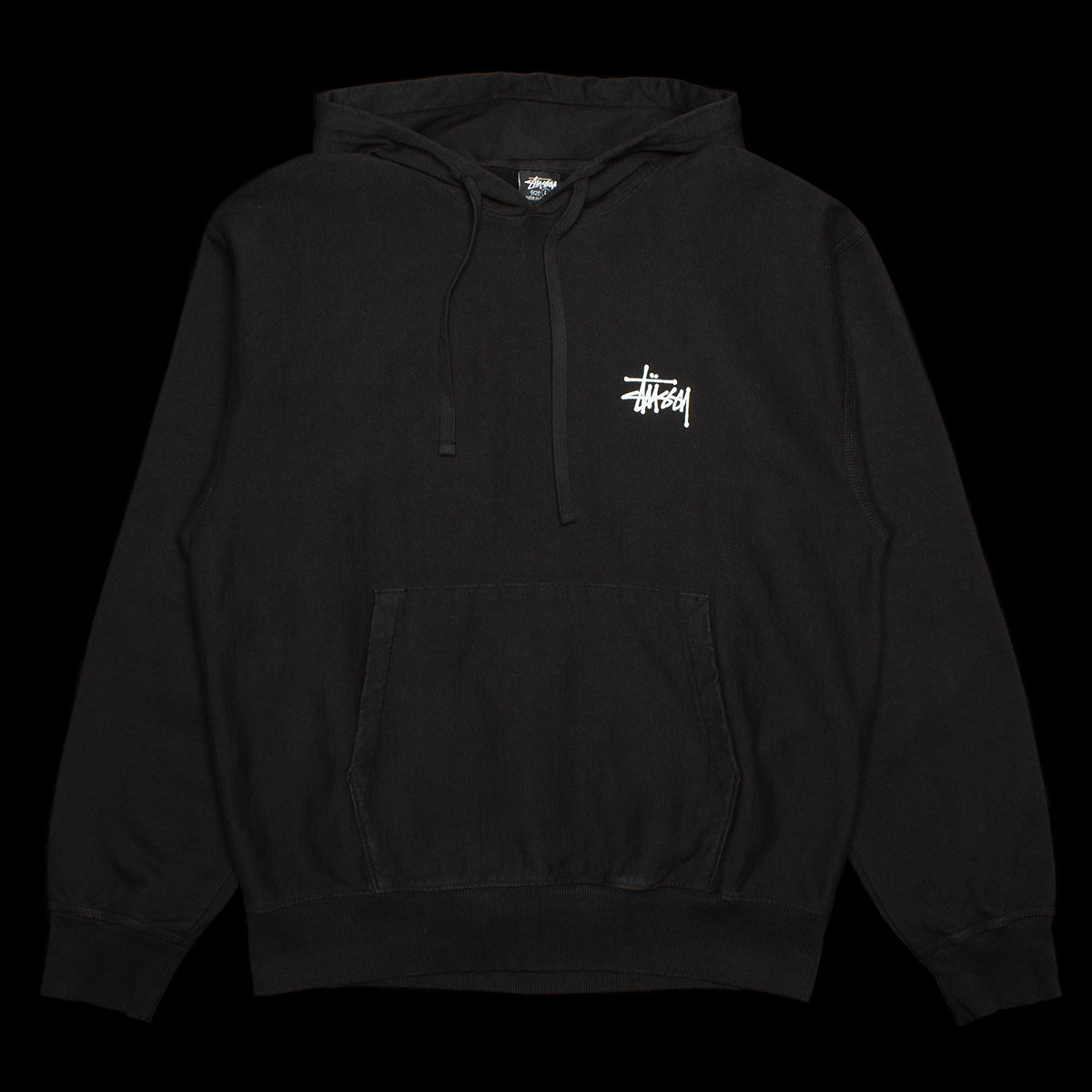 Basic Stussy Pigment Dyed Hoodie Style # 1924879 Color : Black