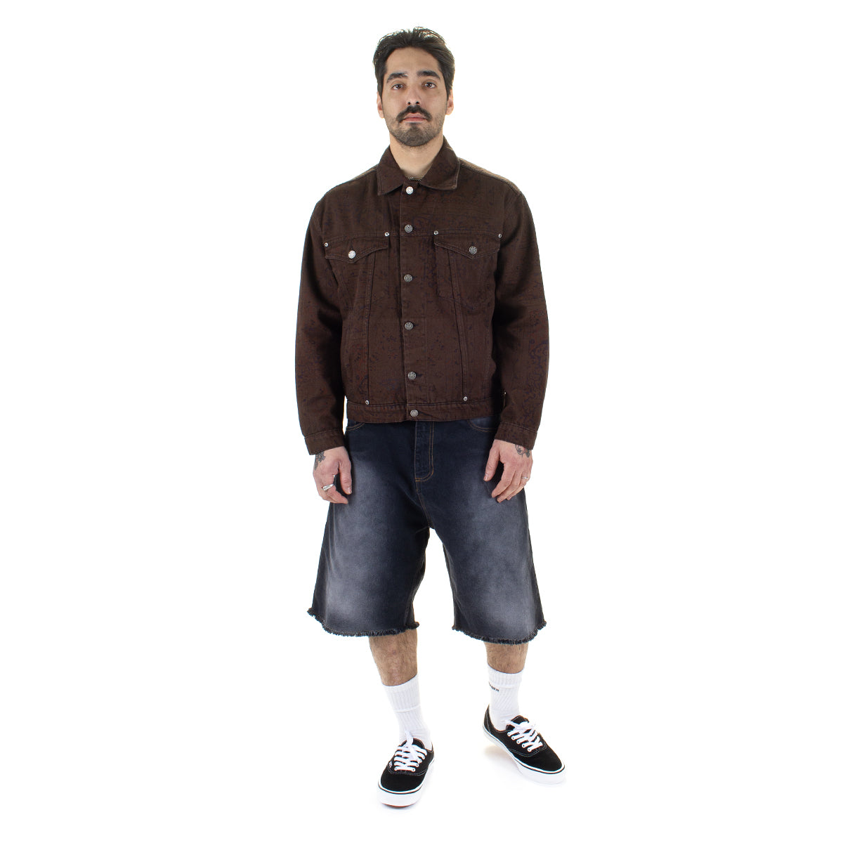 Rassvet - Sun Dyed Allover Printed Denim Jacket
Color : Multi