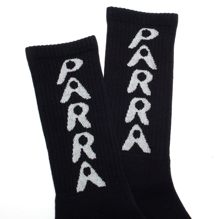 <ul> <li><span style="color: #cccccc;">by Parra | Hole Logo Crew Sock</span></li> <li><span style="color: #cccccc;">Style # 51176</span></li> <li><span style="color: #cccccc;">Color :&nbsp;Black</span></li> </ul>