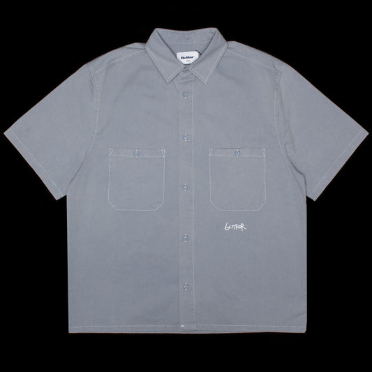 Butter Goods - Contrast Stitch S/S Shirt
Color : Blue Grey