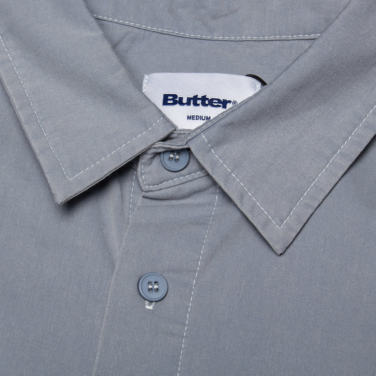 Butter Goods - Contrast Stitch S/S Shirt
Color : Blue Grey