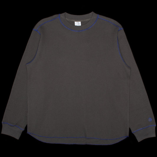 Polar Skate Co. - Dylan L/S T-Shirt
Color : Dirty Black / Blue