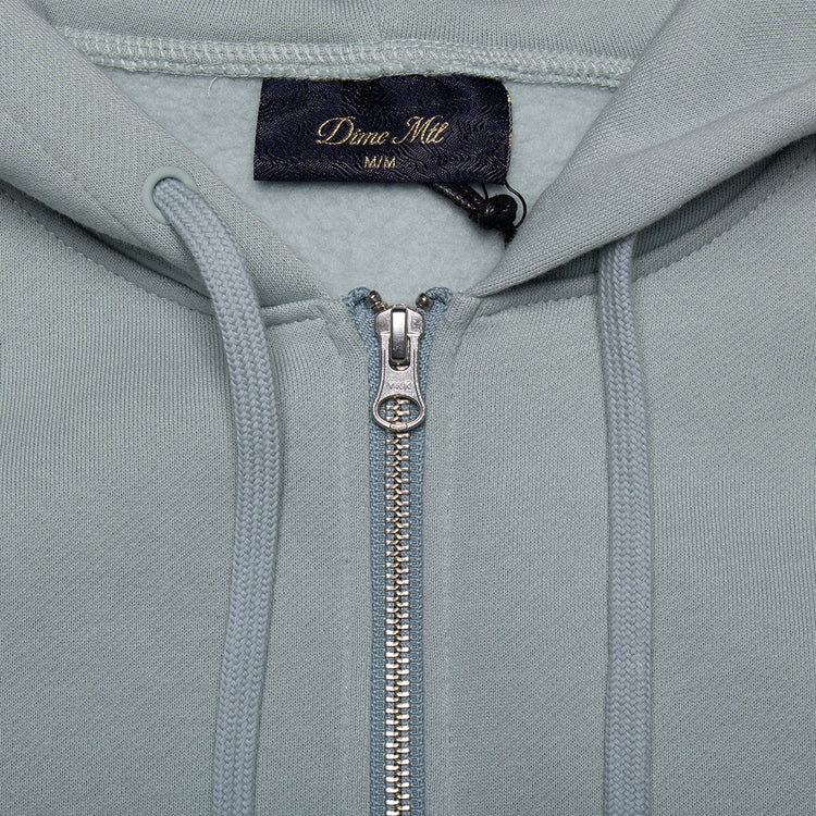 Dime - Cursive Zip Hoodie
Color : Gray Mist