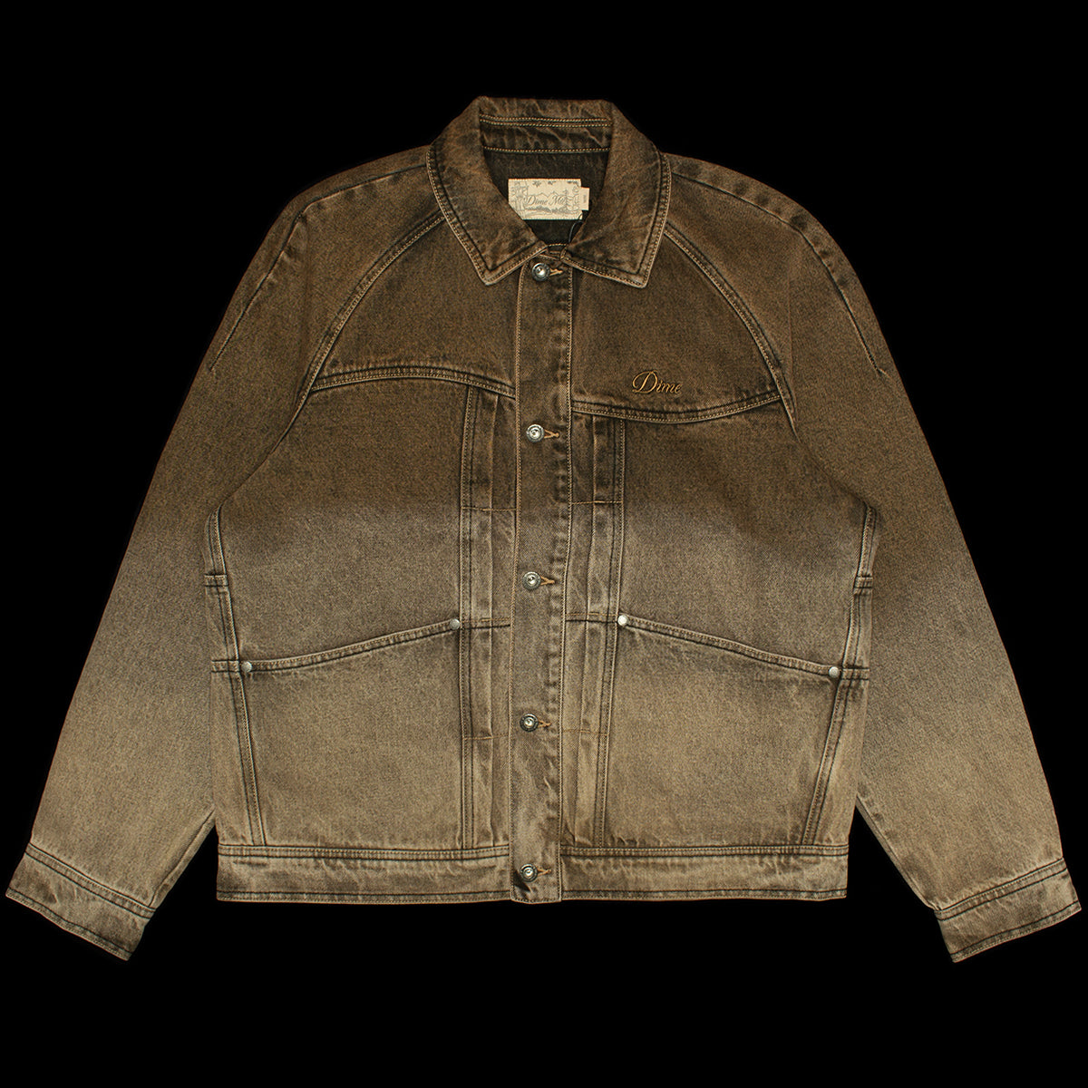 Dime - Denim Jacket
Color : Dipped Sandblasted Brown