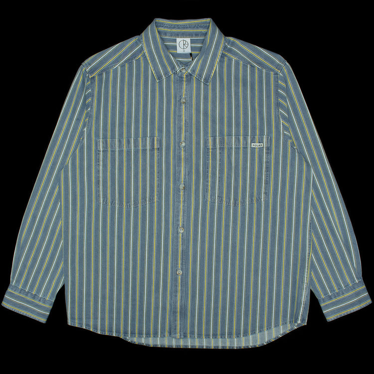 Polar Skate Co. | Mike L/S Denim Shirt
Color : Blue / Yellow