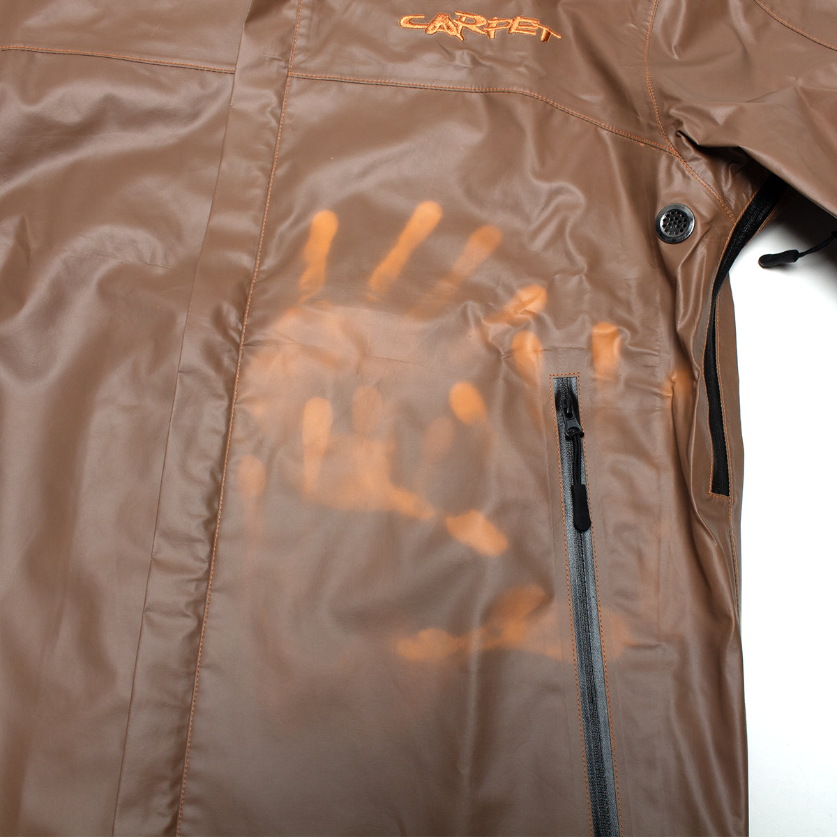 Carpet Company | Thermal Rain Jacket
Color : Chocolate / Yellow