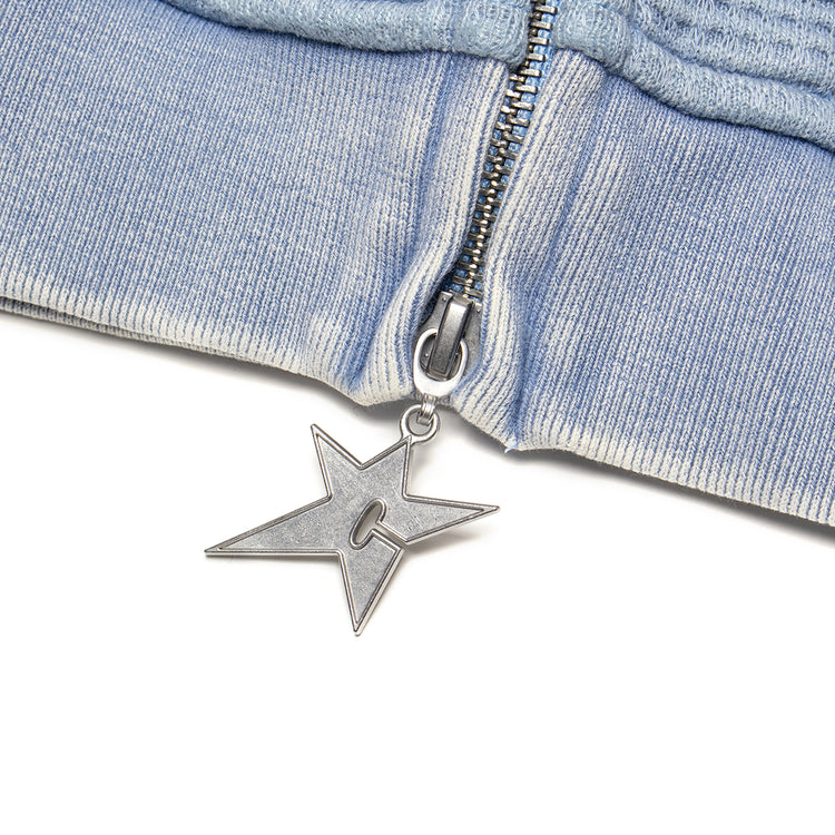 Carpet Company - C-Star Double Zip Thermal Hoodie
Color : Baby Blue