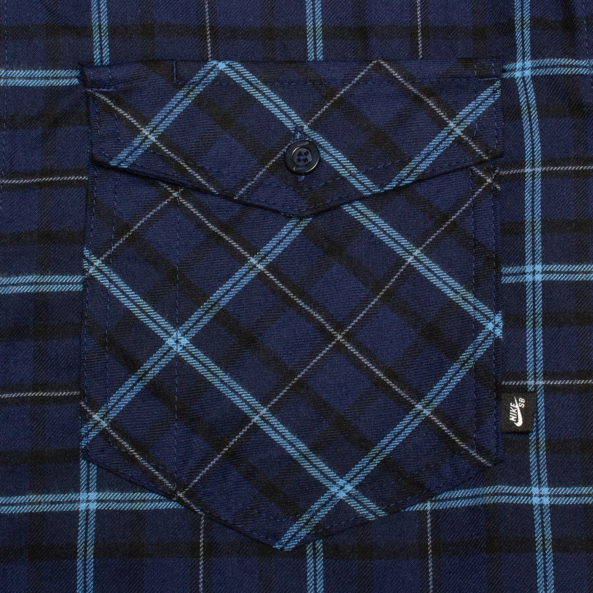 Nike SB | L/S Flannel Button-Up Shirt Style # FN2567-410 Color : Midnight Navy / Obsidian