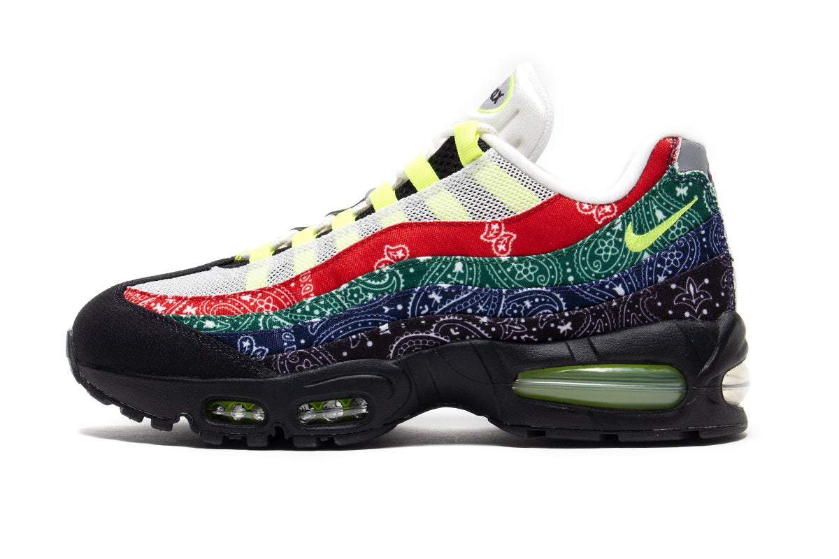 Nike - Air Max 95 Big Bubble
Style # IQ0620-100
Color : Sail / Volt / University Red / Sport Green&nbsp;