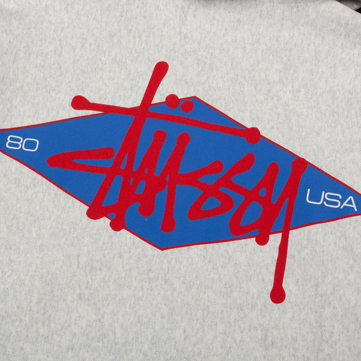 Stussy - Basic Diamond Zip Hoodie
Style # 118603
Color : Ash Heather