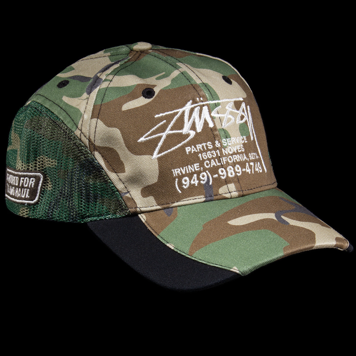 Stussy - LP Service Mesh Strapback Cap
Style # 1311205
Color : Camo