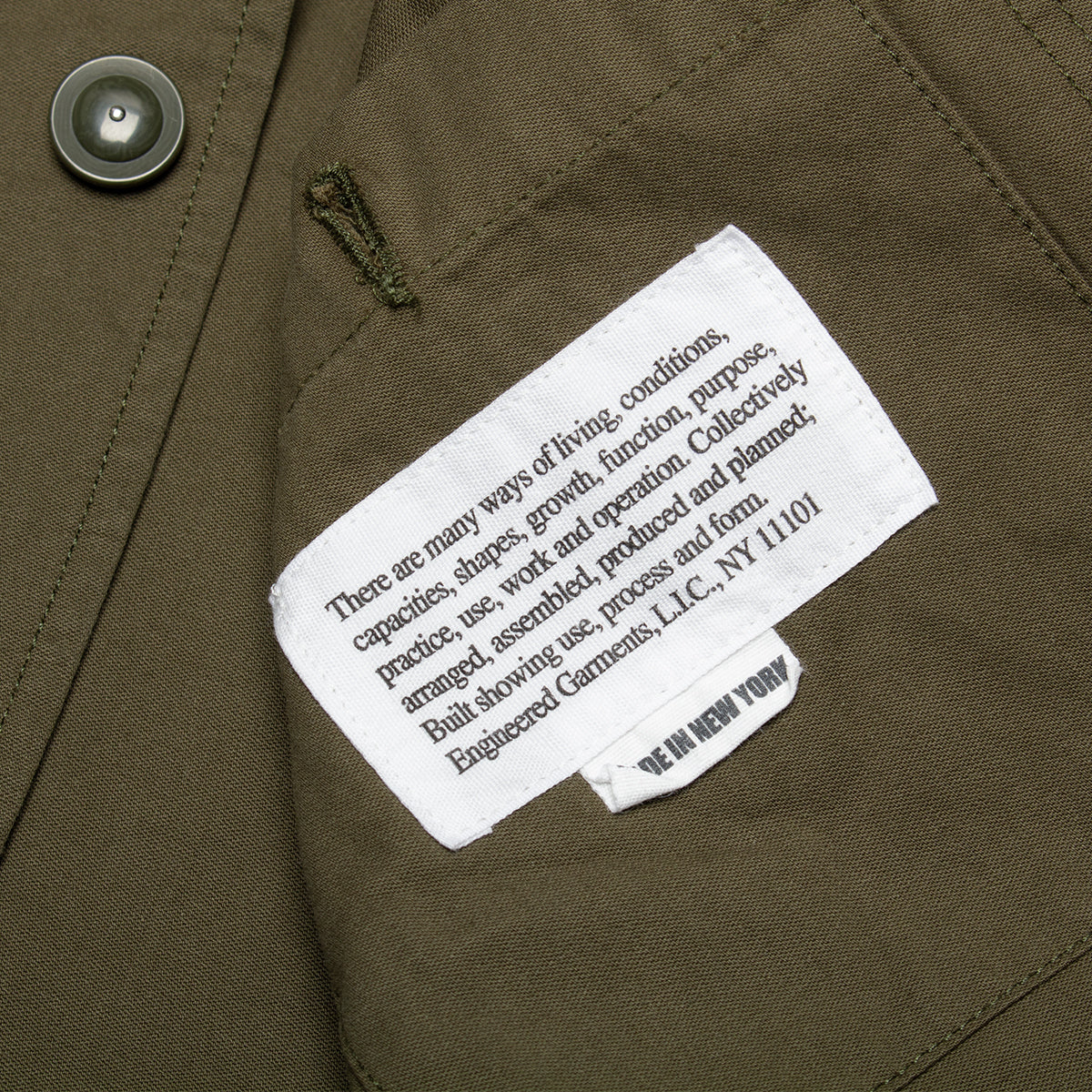 Engineered Garments - Bedford Jacket
Style # 26S1D005
Color : Olive