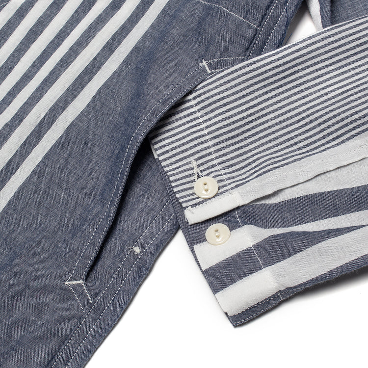 Engineered Garments - Cagoule Shirt
Style # 26S1A010
Color : Blue / White