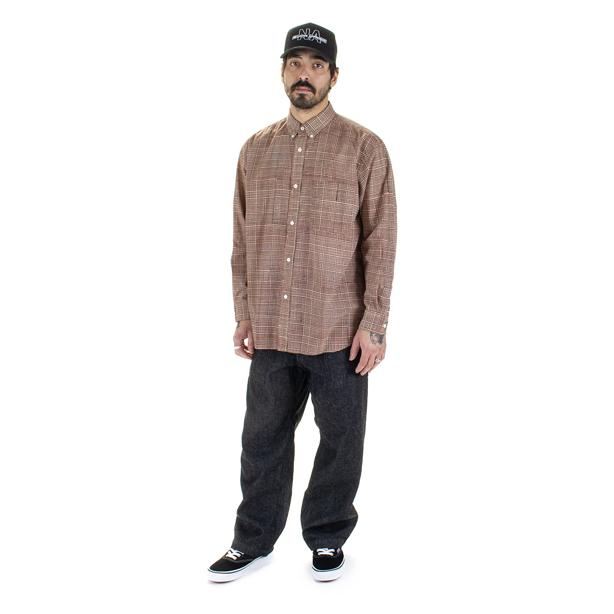 Pilgrim Surf Supply - Bubbie Block Printed Button Down Shirt
Color : Red