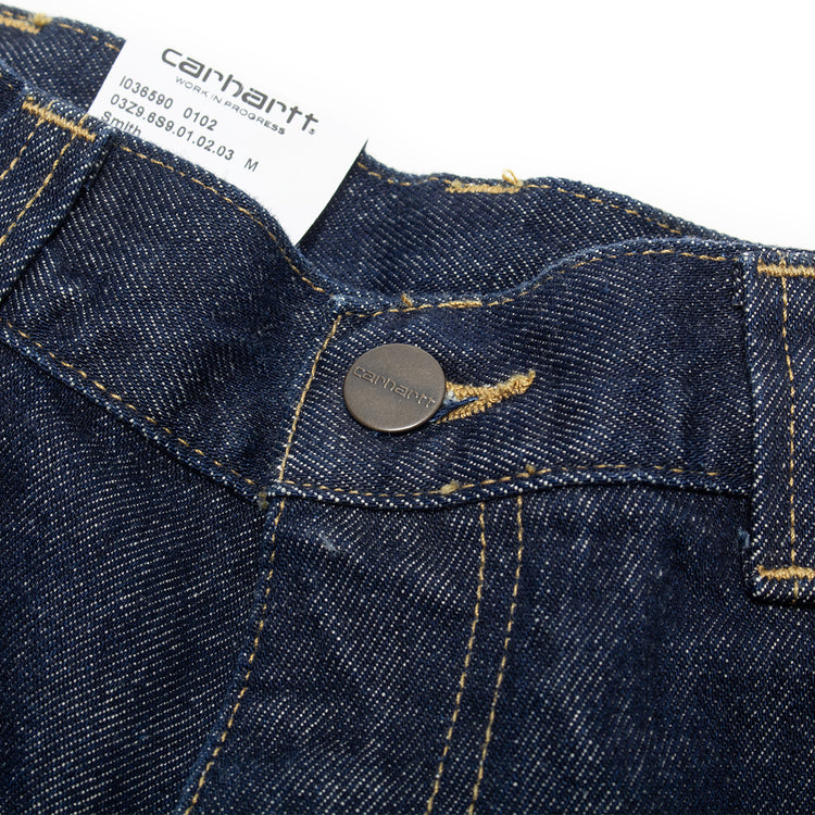 Carhartt WIP - OG Aden Double Knee Short
Style # I036590_01_02
Color : Blue Rinsed