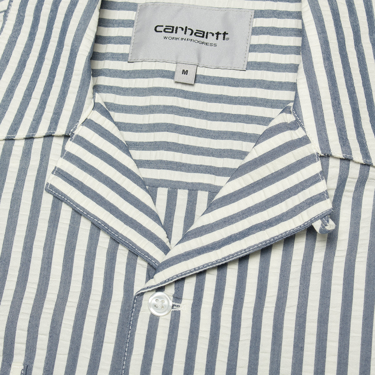 Carhartt WIP - Leavel Shirt
Style # I036203-3K5
Color : Leavel Stripe / Blue River / Wax