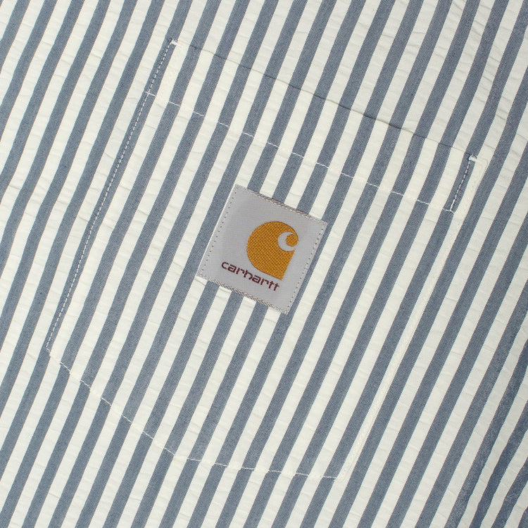 Carhartt WIP - Leavel Shirt
Style # I036203-3K5
Color : Leavel Stripe / Blue River / Wax