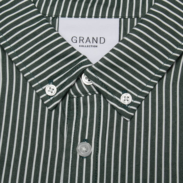 Grand Collection - Striped Poplin Shirt
Color : Forest