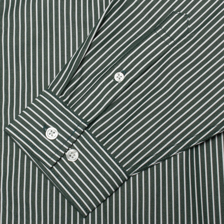 Grand Collection - Striped Poplin Shirt
Color : Forest