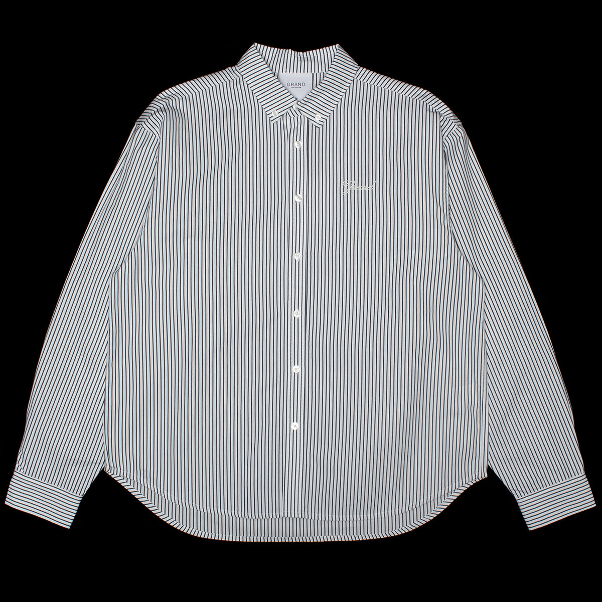 Grand Collection - Striped Poplin Shirt
Color : White