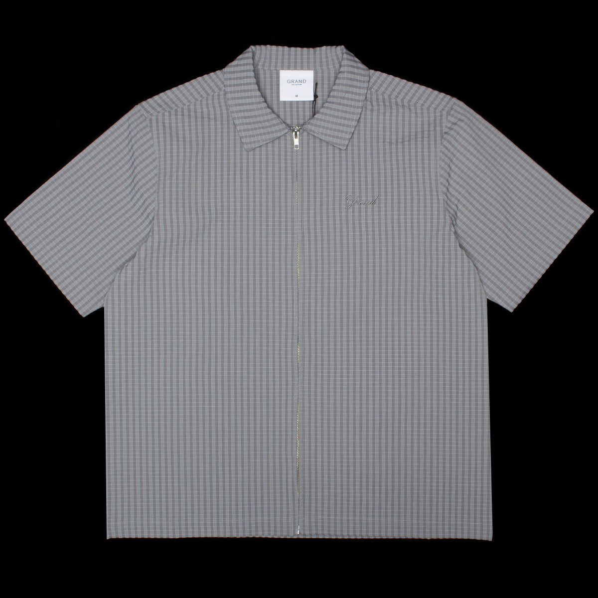 Grand Collection - Seersucker S/S Zip-Up Shirt
Color : Grey