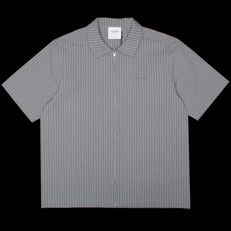 Grand Collection - Seersucker S/S Zip-Up Shirt
Color : Grey