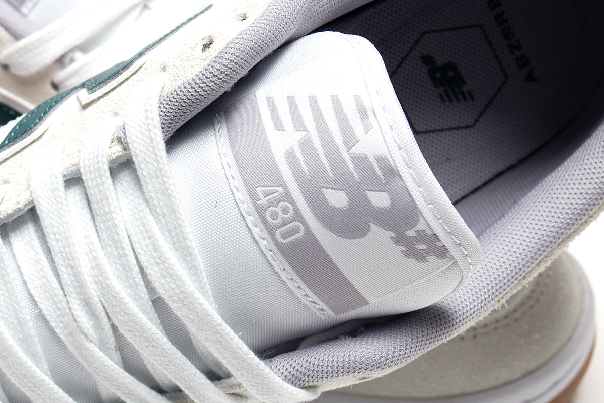 New Balance Numeric - 480
Style # NM480JDI
Color : Sea Salt / Vintage Teal