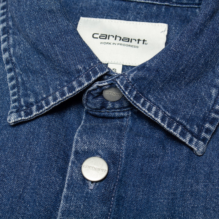 Carhartt WIP - Women's Lovilia Shirt
Style # I034558_01_06
Color : Blue Stone Washed