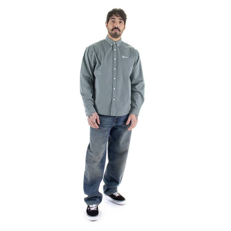 Grand Collection - Striped Poplin Shirt
Color : Forest