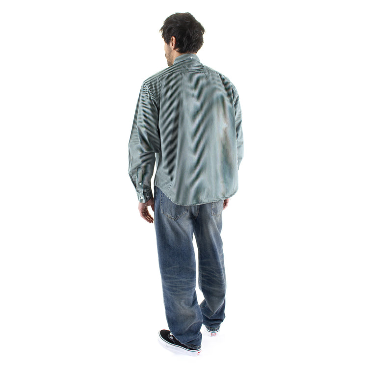 Grand Collection - Striped Poplin Shirt
Color : Forest