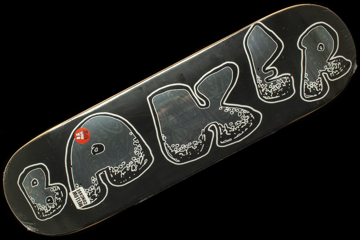Baker - Oil Slick Deck
Sizes : 8.5"
Wheelbase : 14.5"
Length : 32"
Mellow concave
Casper Brooker pro model