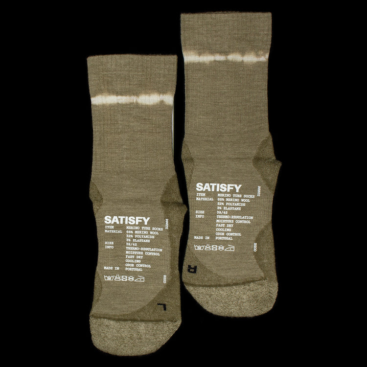 Satisfy - Merino Nylon Tube Sock
Color : Tie Dye Covert Green