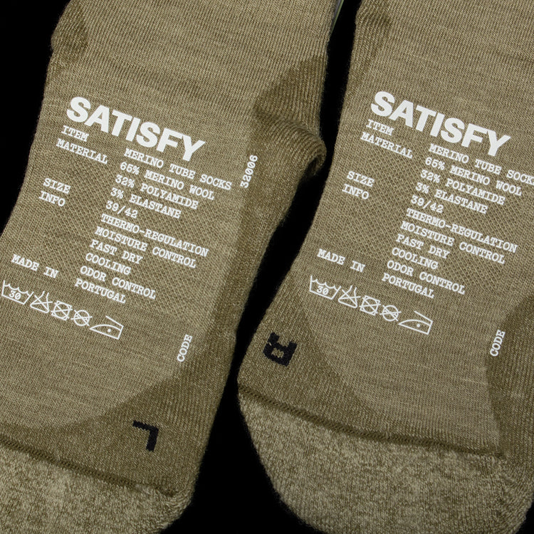 Satisfy - Merino Nylon Tube Sock
Color : Tie Dye Covert Green