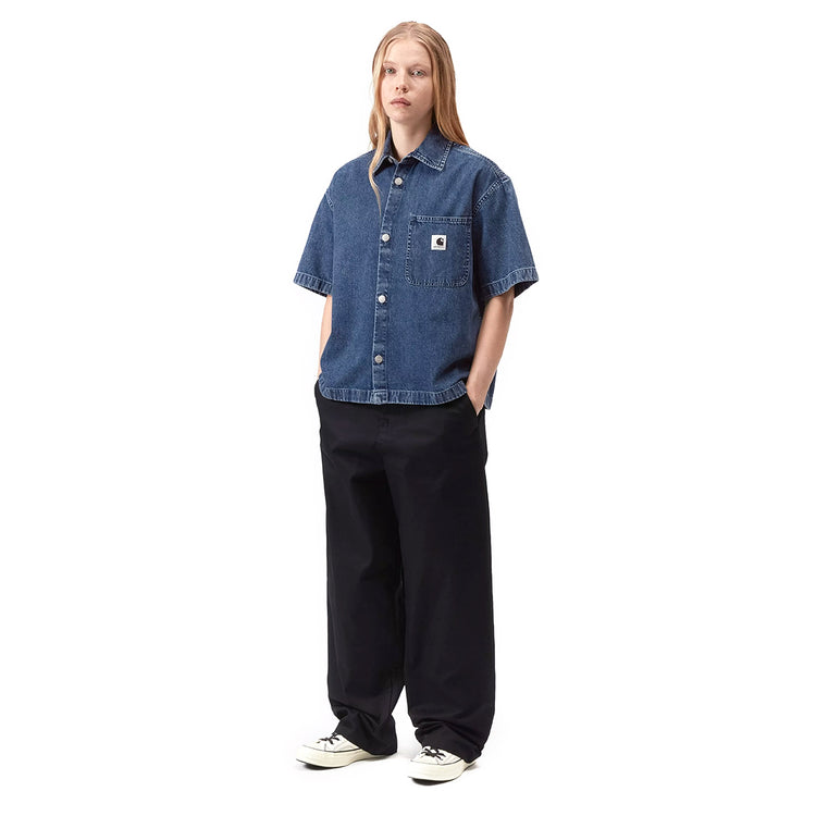 Carhartt WIP - Women's Lovilia Shirt
Style # I034558_01_06
Color : Blue Stone Washed