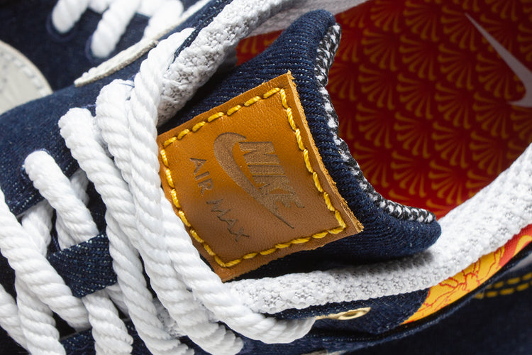Nike | Air Max 1 Premium "Denim Leopard" Style # FJ4452-432 Color : Medium Blue / White / University Gold
