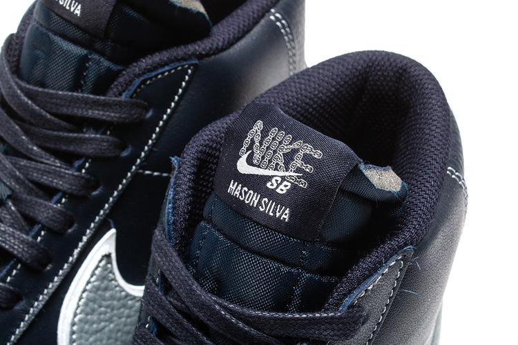 Nike SB | Zoom Blazer Mid x Mason Silva Style # DZ7260-400 Color : Blackened Blue / Wolf
