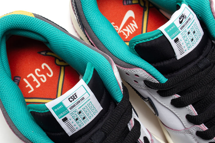 Nike SB - Dunk Low Pro x CSEF
Style # HJ4132-100
Color : Summit White / Black / Iron Grey