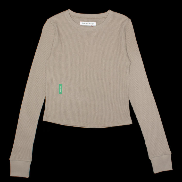 District Vision - Women's Fitted L/S Waffle T-Shirt
Style # DVW0123-B
Color : Stone Grey