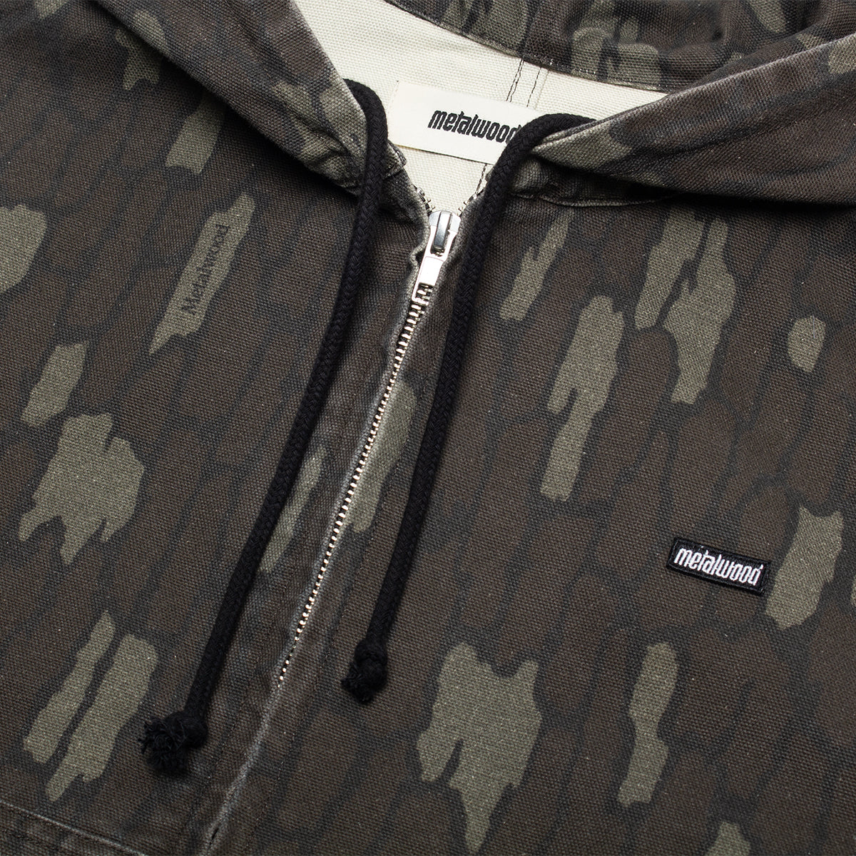 Metalwood - Cotton Twill Zip Hoodie
Color : Real Bark Camo