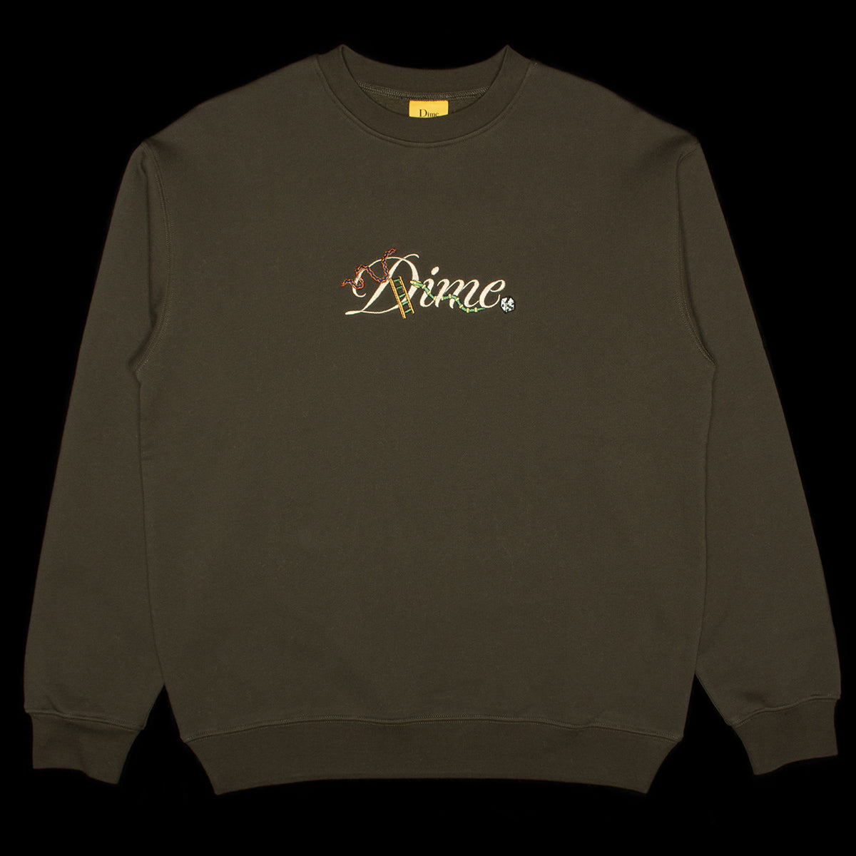 Dime | Cursive Snake Crewneck Color : Vintage Black