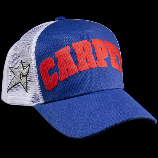 Carpet Company -&nbsp;Varsity Trucker Hat
Color : Blue