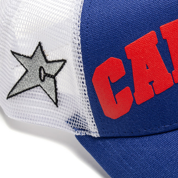 Carpet Company -&nbsp;Varsity Trucker Hat
Color : Blue